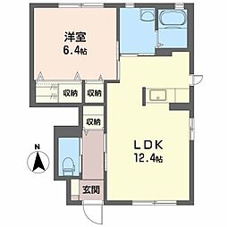 シャーメゾン作町A 1LDKの間取図画像