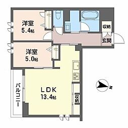 マーキュリーコート 2LDKの間取図画像