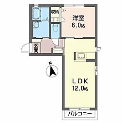 クラヴイエ・ロジュマンB 1LDKの間取図画像