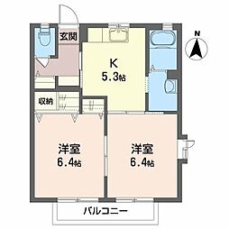 フレア中野3 2Kの間取図画像