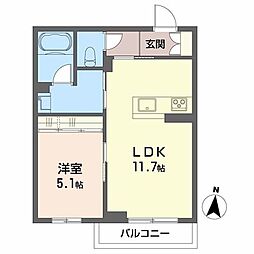 シャーメゾン南白土 1LDKの間取図画像