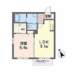 コーポブルージュ 1LDKの間取図画像