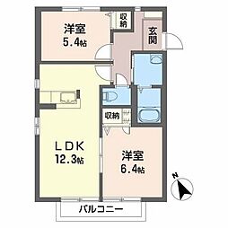 パースカーム 2LDKの間取図画像
