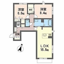 メゾンマスト名須川A 2LDKの間取図画像