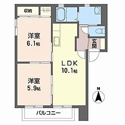 エステートビューC 2LDKの間取図画像