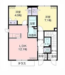 シャーメゾングランツ 2LDKの間取図画像
