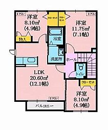 シャーメゾングランツ 3LDKの間取図画像
