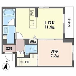 マグノリア上杉 1LDKの間取図画像