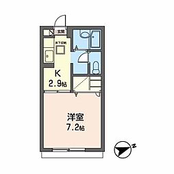 ドエル-S1 1Kの間取図画像