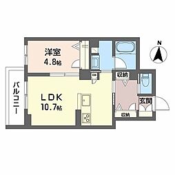 オルトペディアA 1LDKの間取図画像