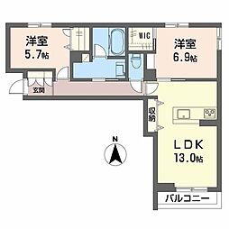 Serenity 2LDKの間取図画像