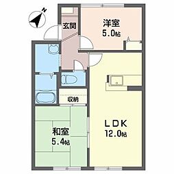 メゾン・カズB 2LDKの間取図画像