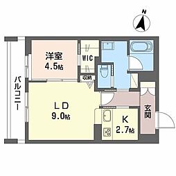 フォルビート八橋 1LDKの間取図画像