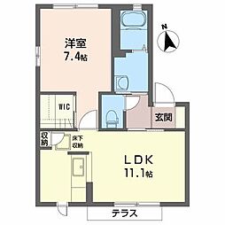 レジューム・ソーア 1LDKの間取図画像
