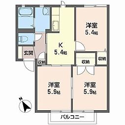 エクセルハイム 3Kの間取図画像