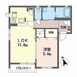 ピュアタウンC 1LDKの間取図画像