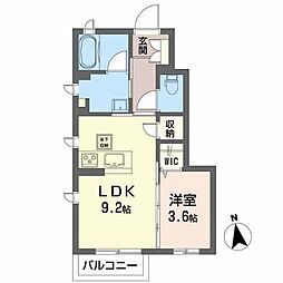 セレナヴィラ小松島B 1LDKの間取図画像