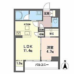 BEREO久遠の杜 1LDKの間取図画像