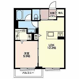 パインテール・セコンド 1LDKの間取図画像