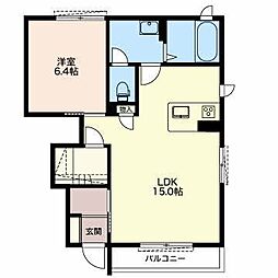 わたつみA 1LDKの間取図画像