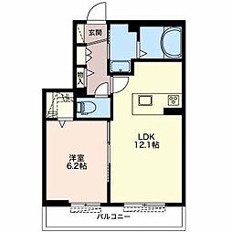 エランヴィタール 1LDKの間取図画像