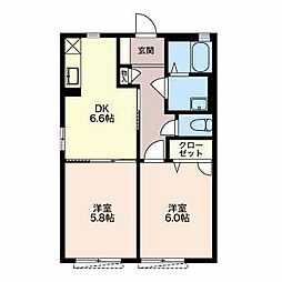 セレーノ2 2DKの間取図画像