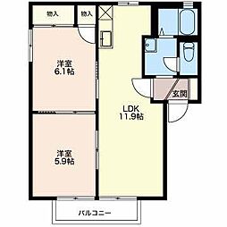 RinD 2LDKの間取図画像