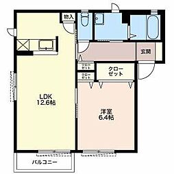 メル・ドゥーC 1LDKの間取図画像