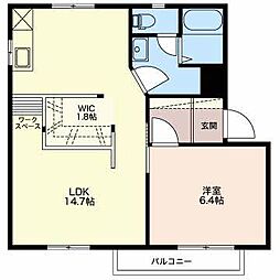 トゥモロー 1LDKの間取図画像
