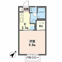 FLATT&K 1Kの間取図画像