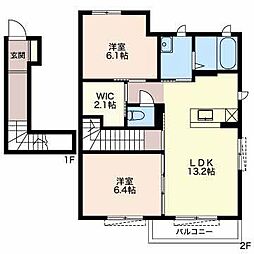サン・ライトA 2LDKの間取図画像