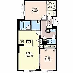 メゾン・テ・ユジーヌ 2LDKの間取図画像
