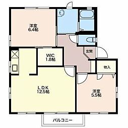パピー1 2LDKの間取図画像