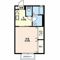 ハイツ松ケ丘 1Kの間取図画像