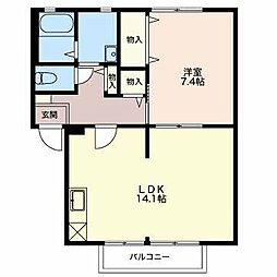 エマーブルA 1LDKの間取図画像