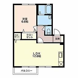 シャルマン大潟A 1LDKの間取図画像