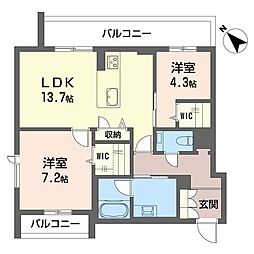 ベラ ルーナ 2LDKの間取図画像