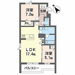 グランゲート滝川 2LDKの間取図画像