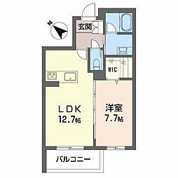 Aile Blanche 吹上 1LDKの間取図画像