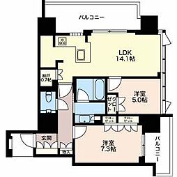 グランドメゾン久屋大通　904号室 9階2LDKの間取り