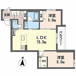 間取図画像 2LDK
