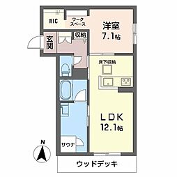 リラフォート 1LDKの間取図画像