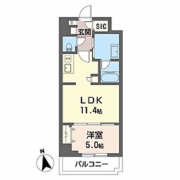 ロイジェント新栄2 1LDKの間取図画像