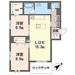 エクラージュ覚王山 2LDKの間取図画像