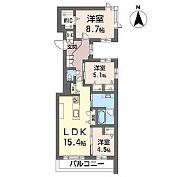 シャーメゾン国府宮駅前 3LDKの間取図画像