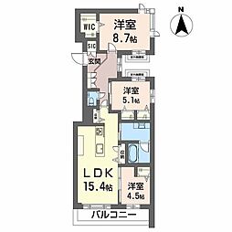 シャーメゾン国府宮駅前 3LDKの間取図画像