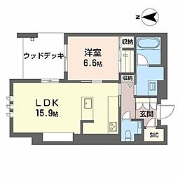 オンブール広路 1LDKの間取図画像