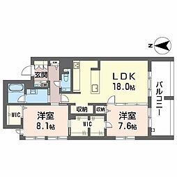 オンブール広路 2LDKの間取図画像