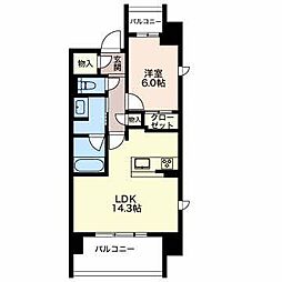 マストスタイル泉 1LDKの間取図画像