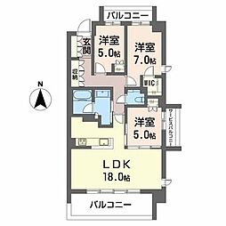 マストスタイル東白壁 3LDKの間取図画像